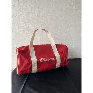 Vintage Wilson Sports Bag 70s-90s Retro Red & White Gym Tennis Duffle Bag